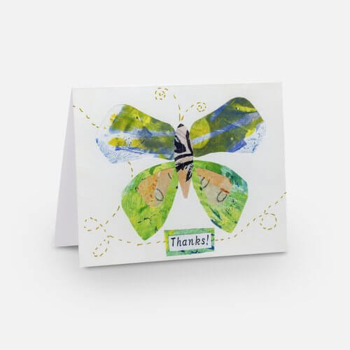Send heart-warming messages of thanks with these whimsical nature-inspired butterfly greeting cards. Each folded card is blank on the side and perfect for thank you notes.