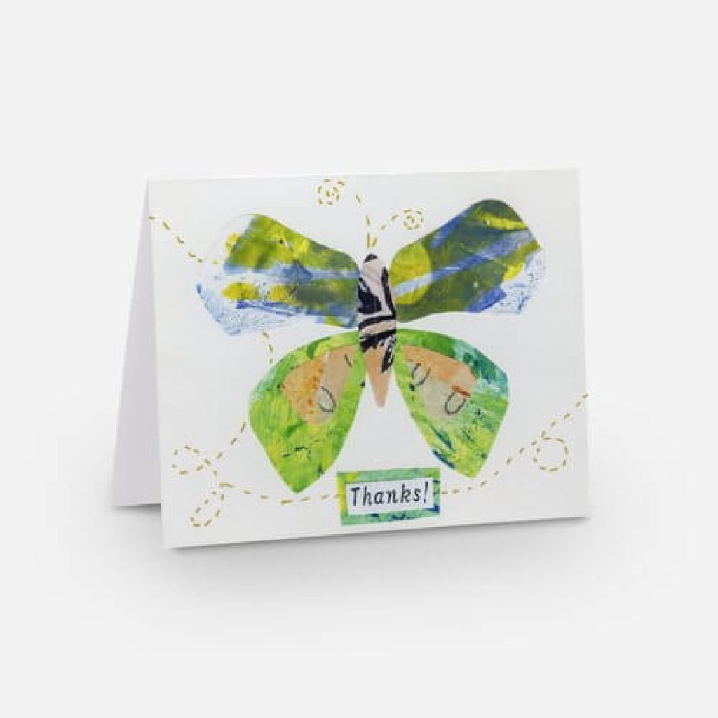 Send heart-warming messages of thanks with these whimsical nature-inspired butterfly greeting cards. Each folded card is blank on the side and perfect for thank you notes.